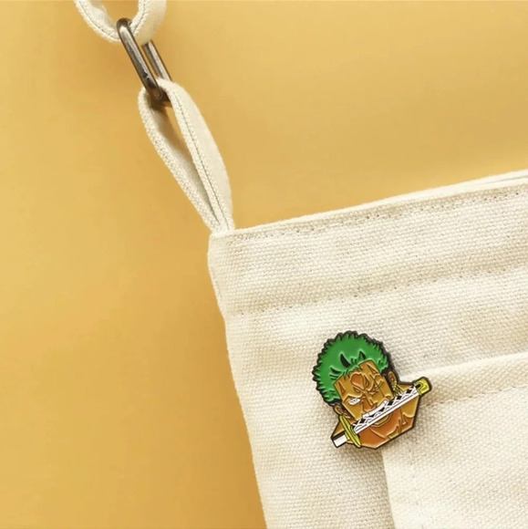 Green sword enamel one piece Luffy manga pins anime manga pop Zoro otaku mens gi - Picture 5 of 7